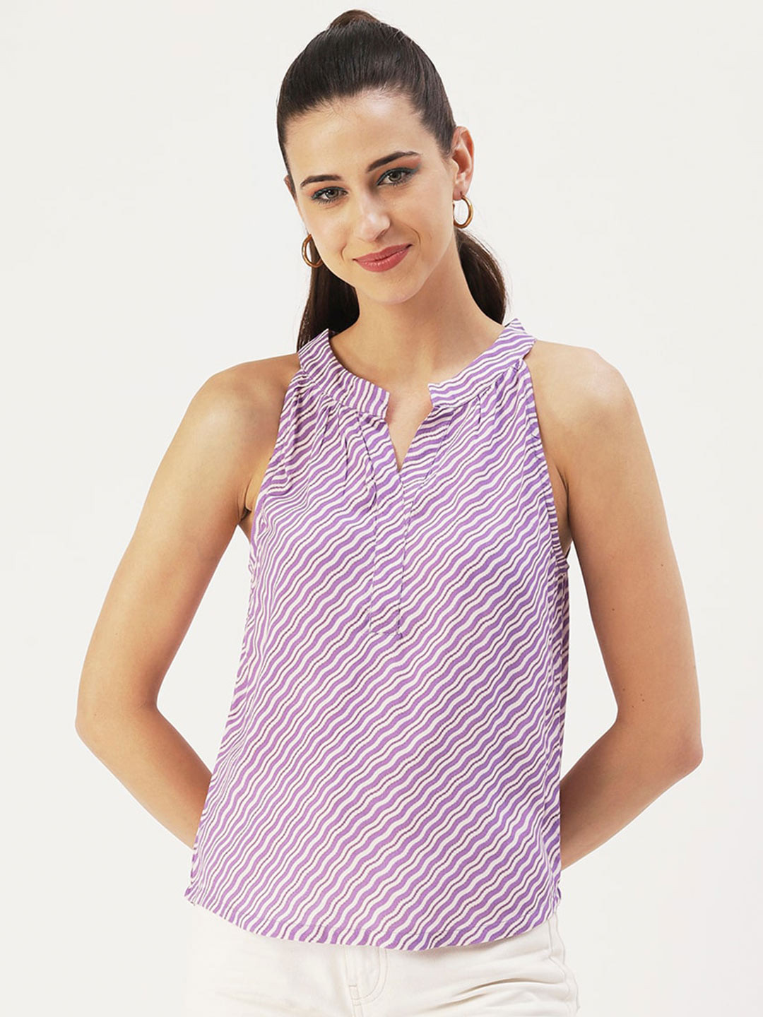 DressBerry Geometric Printed Sleeveless Top