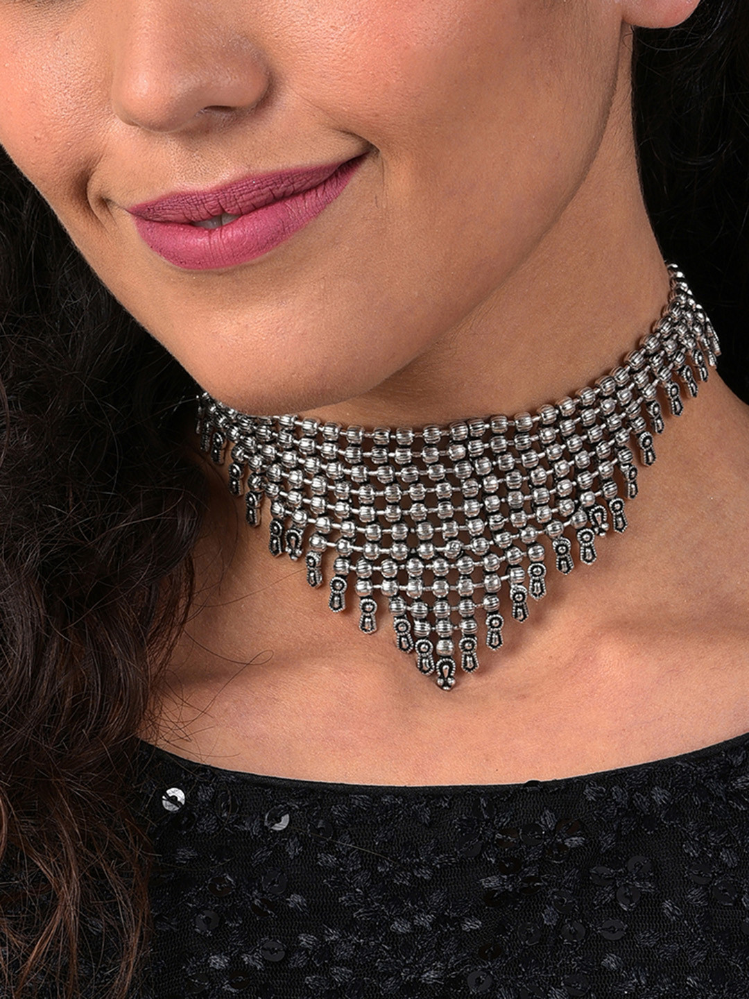 SOHI Silver-Plated Necklace