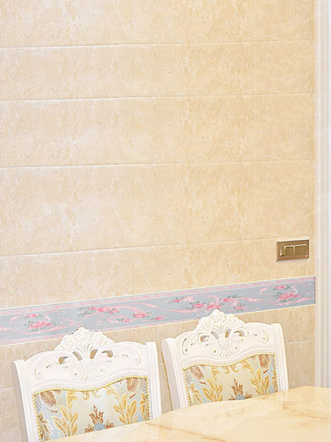 Bonhomie Blue and pink Borders Wall Sticker Wallpapers