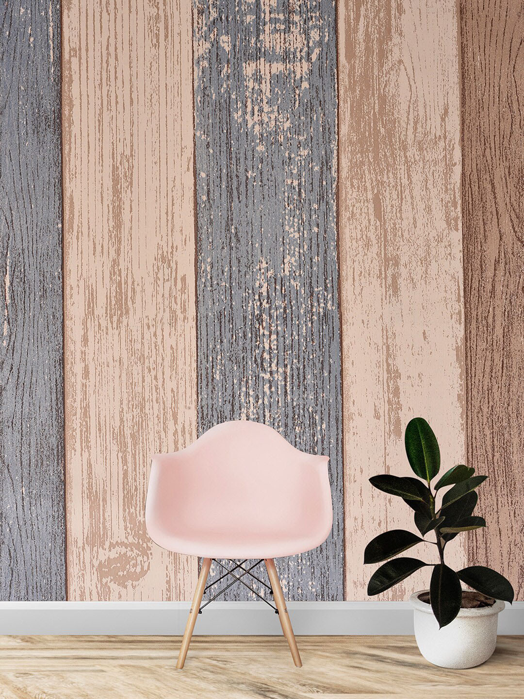 Bonhomie Wallopedia Brown & Grey Self Adhesive Wall Sticker Wallpaper