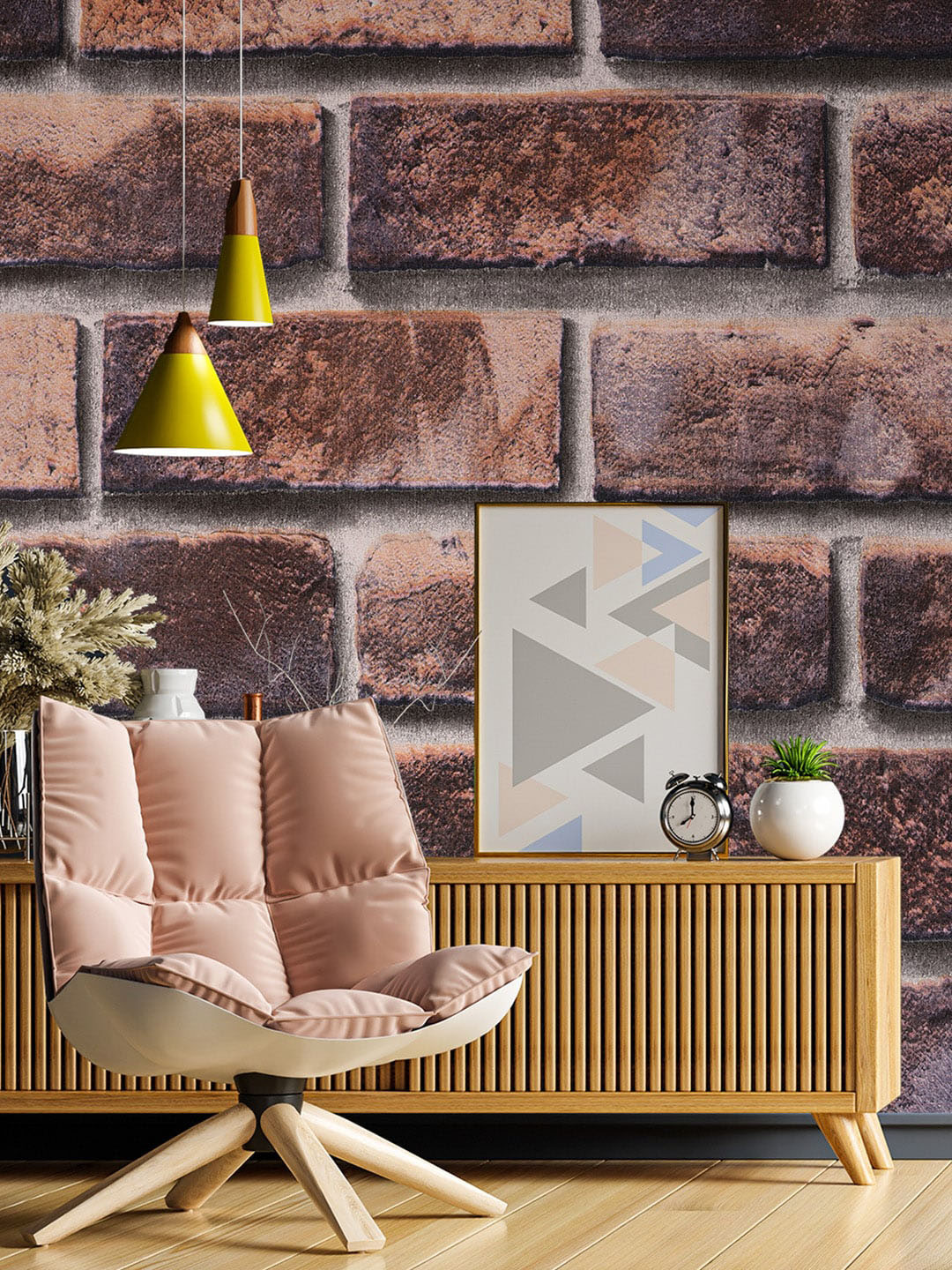 Bonhomie Wallopedia Brown Printed Self-Adhesive Wall sticker Wallpaper