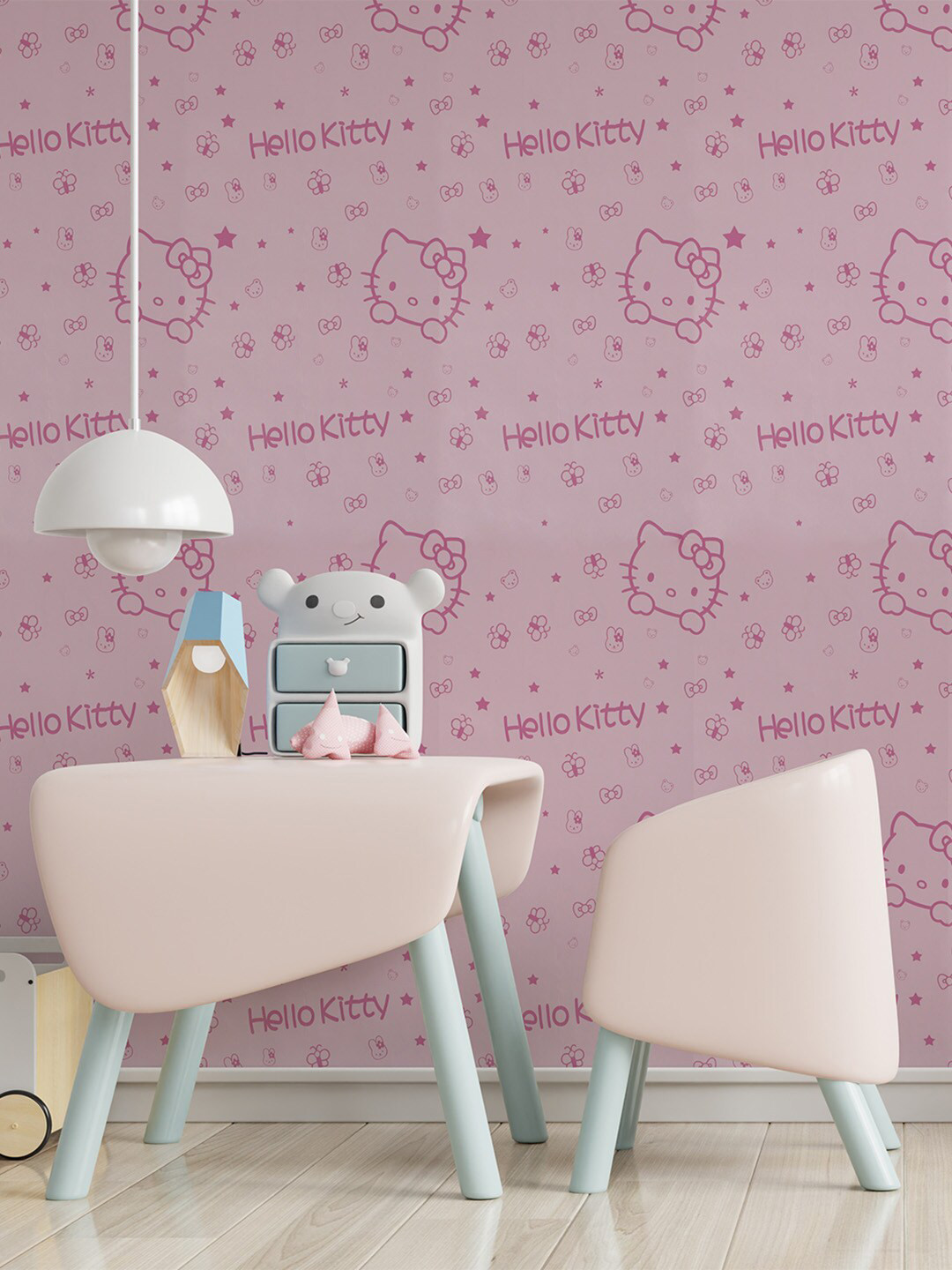 Bonhomie Pink Printed Wallpaper Sticker