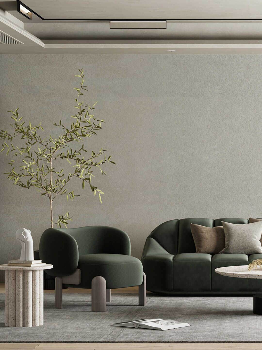 Bonhomie White Simple Elegant Self Adhesive Wall Sticker Wallpapers