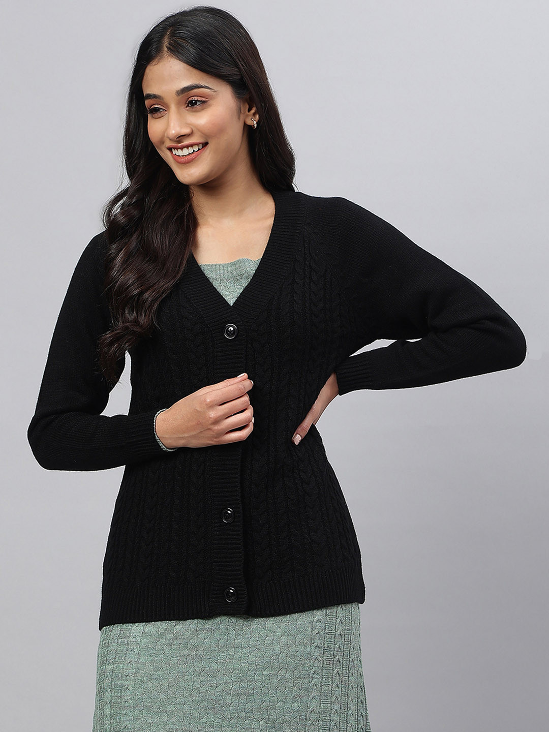 AURELIA Women Cable Knit Cardigan