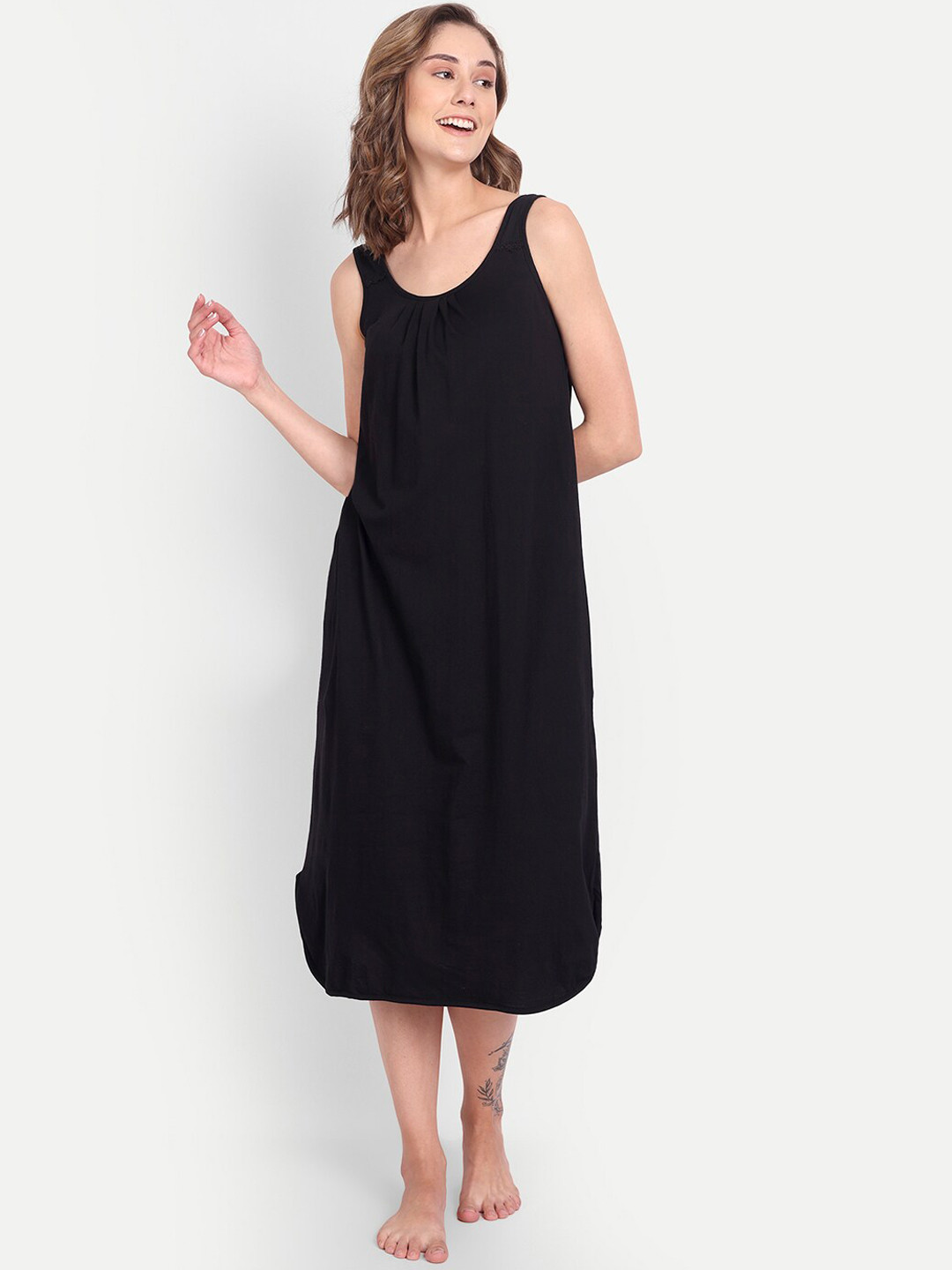 BLAZON Scoop Neck Durable Pure Cotton Nighty Slip