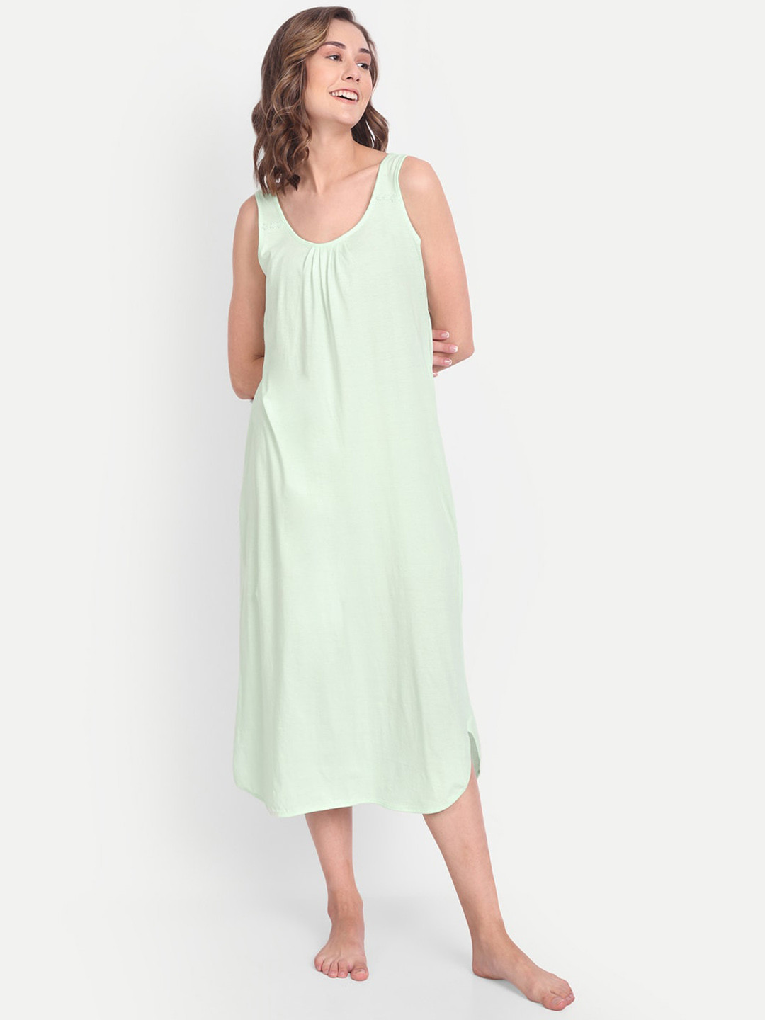 BLAZON Dreams Super Combed Cotton Lace Patchwork Nighty Slip