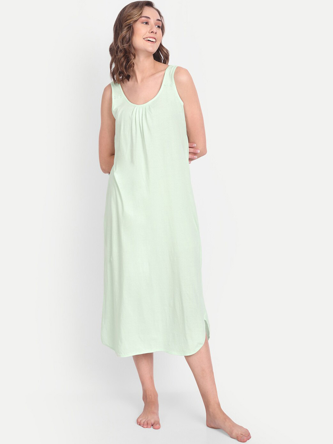 BLAZON DBLAZON Dreams Super Combed Cotton Lace Patchwork Longline Nighty Slip