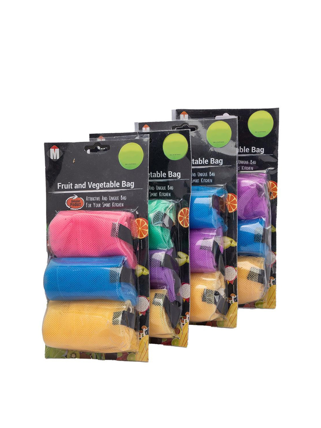 MARKET99 Set of 12 Multicoloured Fruit & Vegetable Plastic Bag