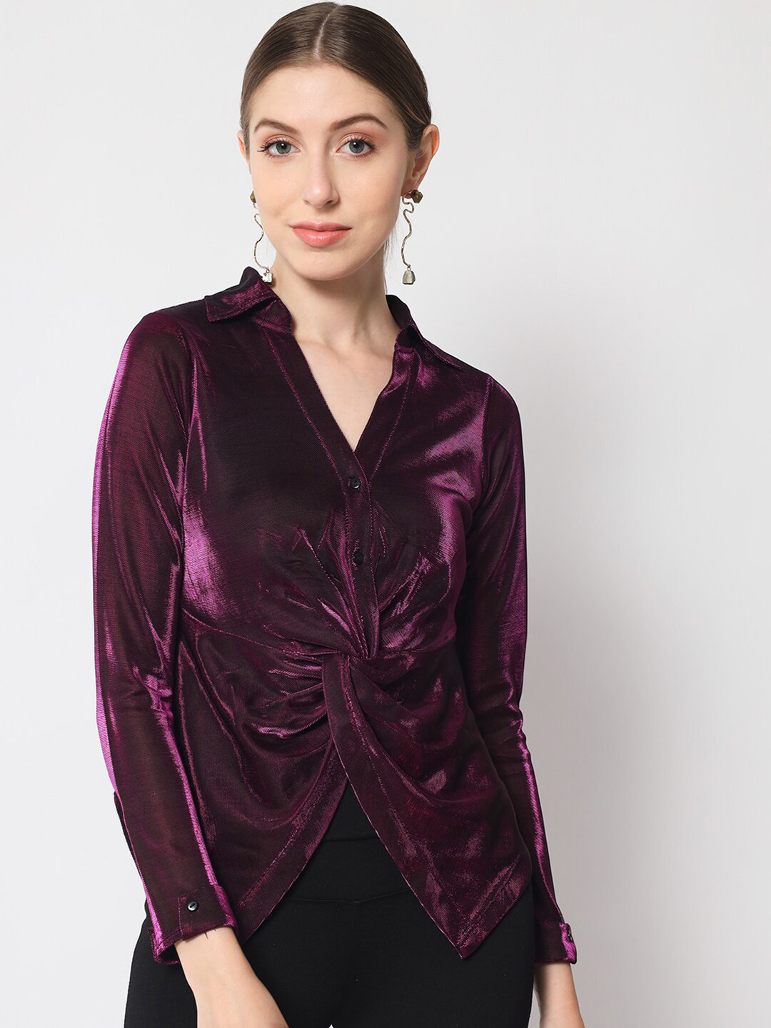 Orchid Blues V Neck Top