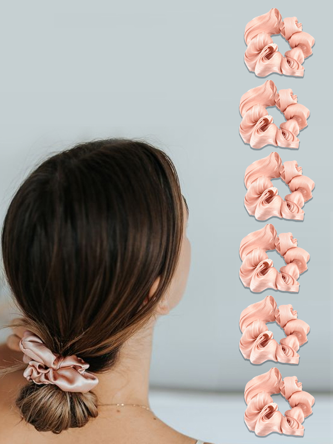 GUBB Women Beige Set of 6 Scrunchies
