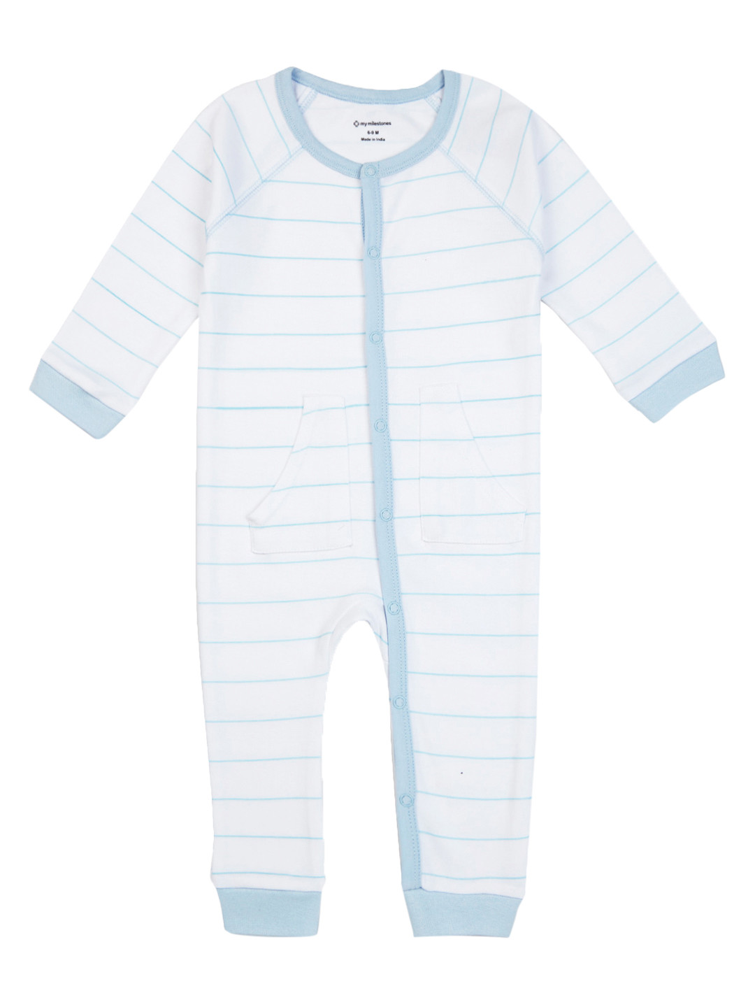 My Milestones Boys Striped Pure Cotton Romper