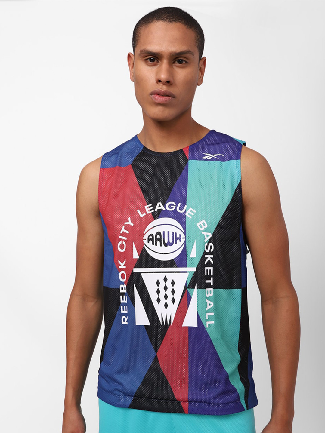 Reebok Men Sleeveless Typography Printed T-shirt