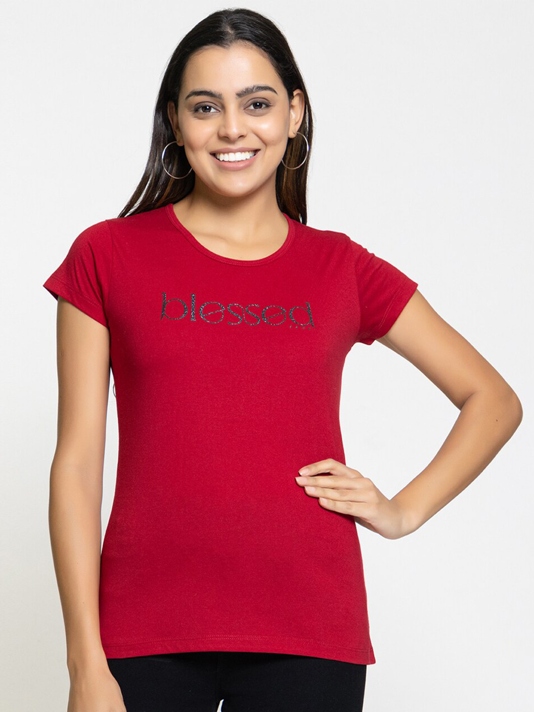 FEMEA Typography Printed Cotton T-shirt