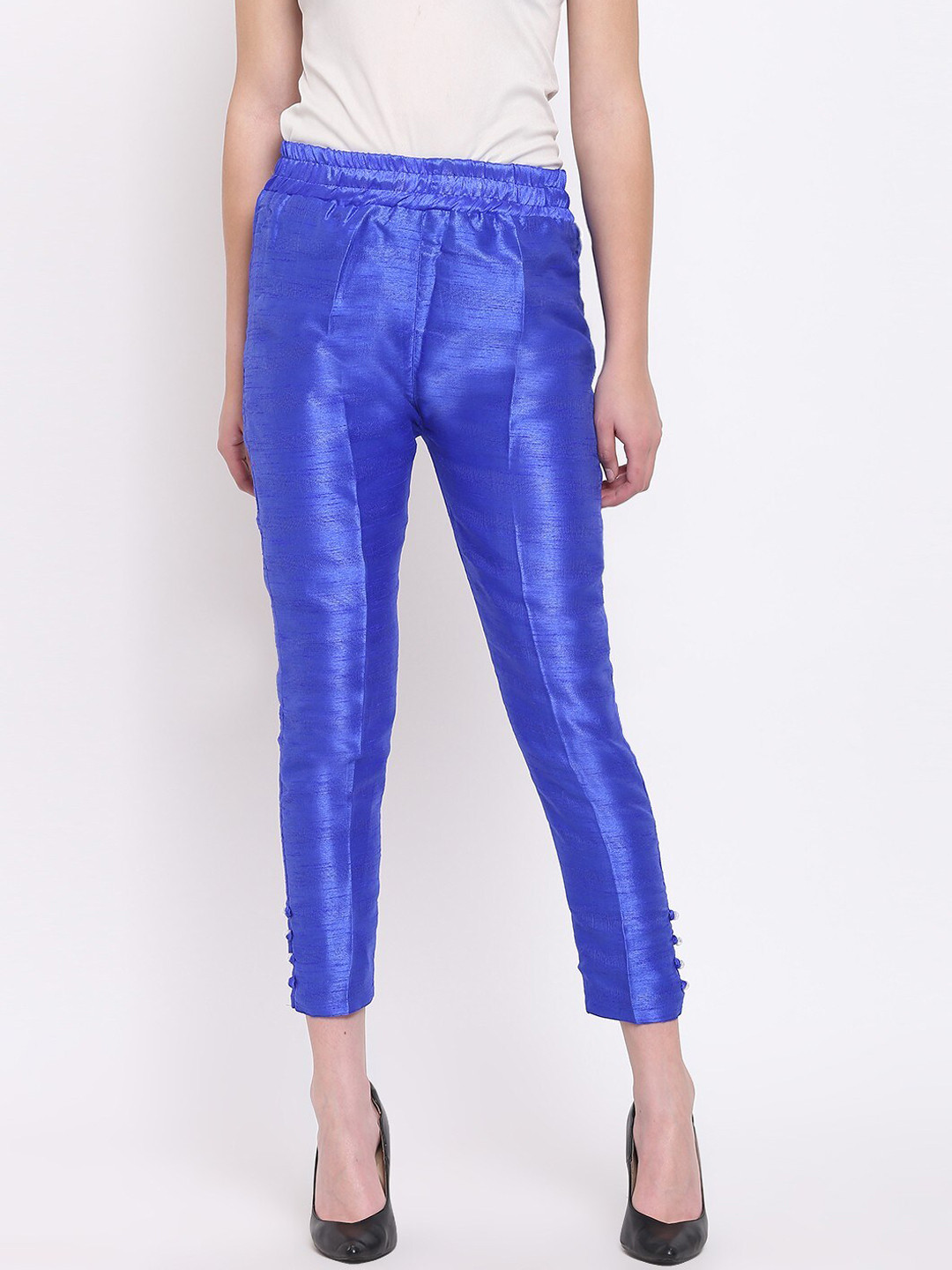 RIVI Women Easy Wash Silk Trousers