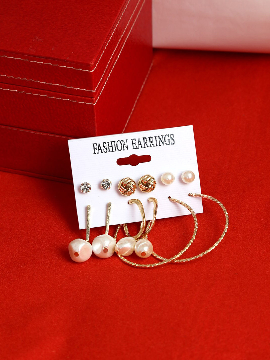 The Pari Set of 6 Gold Plated Contemporary Hoop Earrings