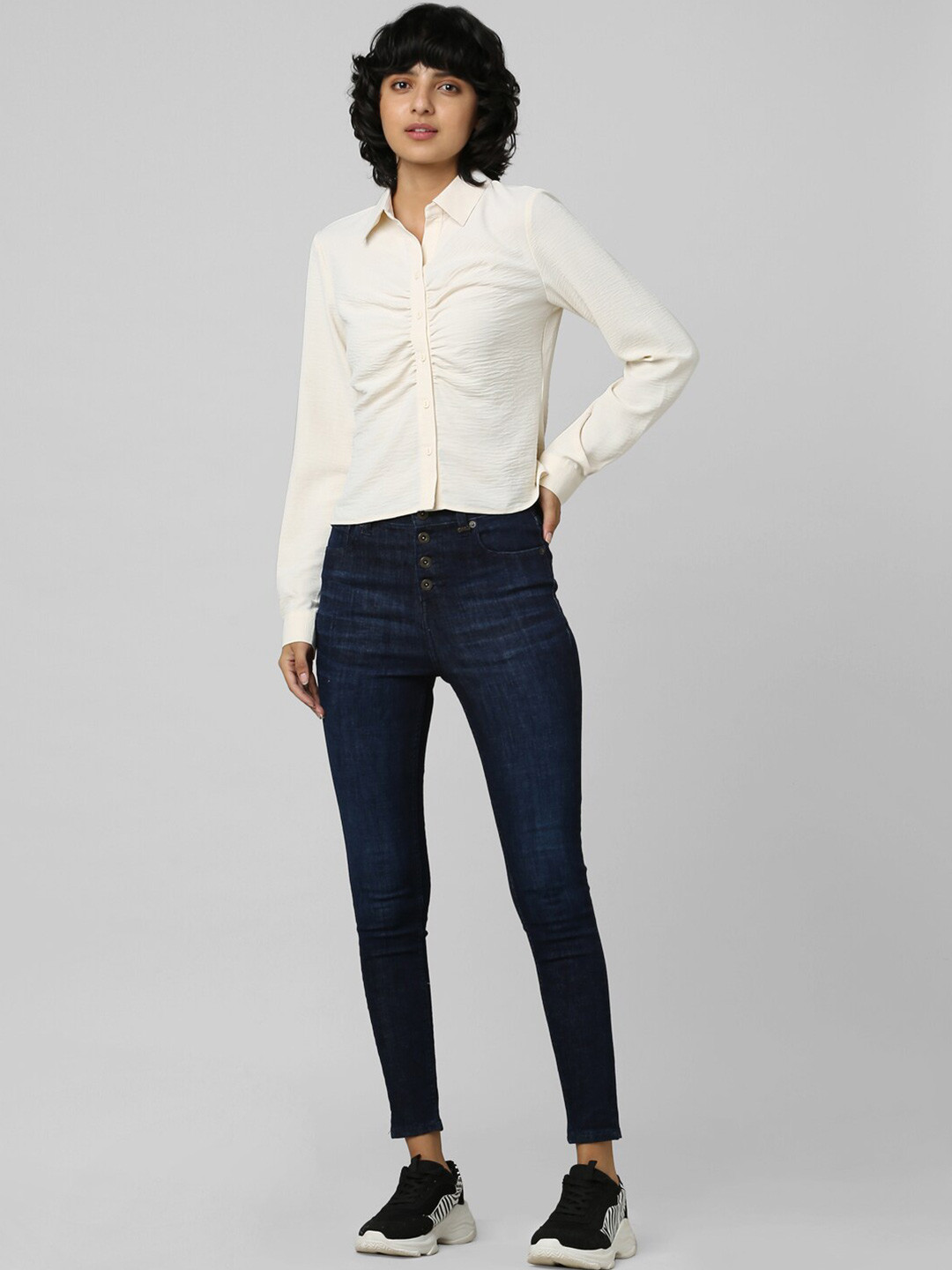 ONLY Women Onlmette Gathered Casual Shirt