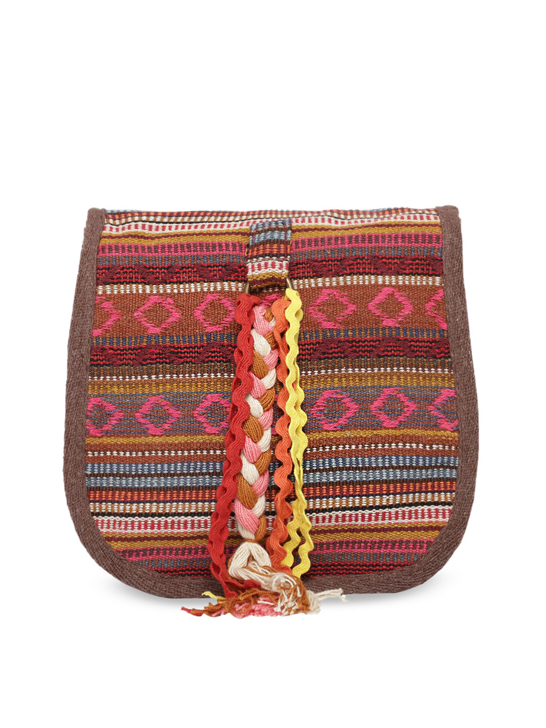 The House of Tara Textured Structured Embelished Sling Bag