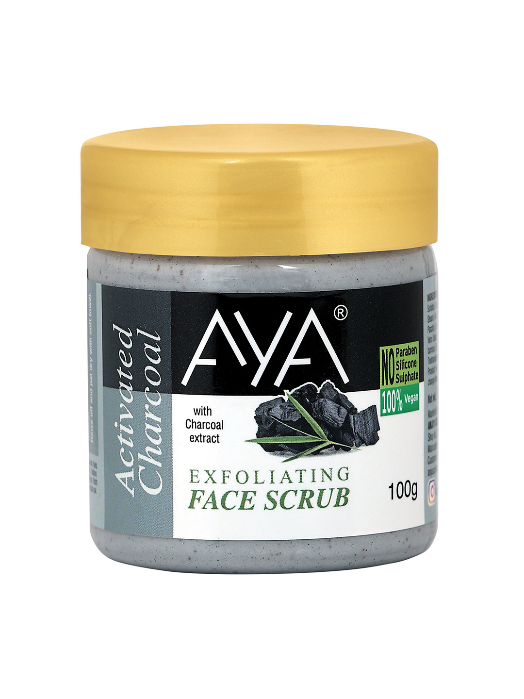 AYA Activated Charcoal Exfoliating Face Scrub 100 ml