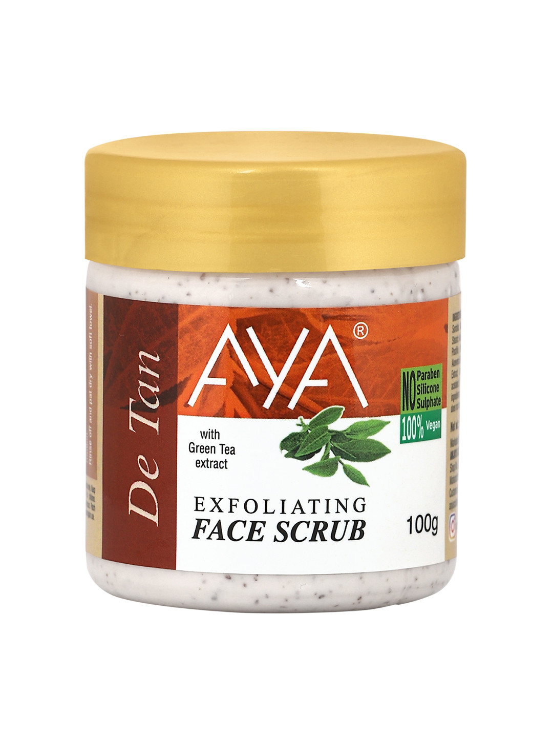 AYA Detan Exfoliating Face Scrub with Green Tea Extracts 100 ml