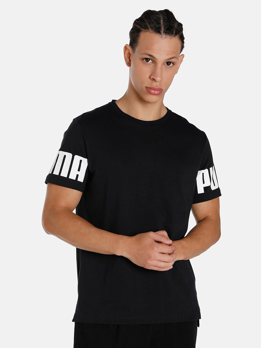 Puma Men Rebel Tee Monochrome Cotton T-shirt