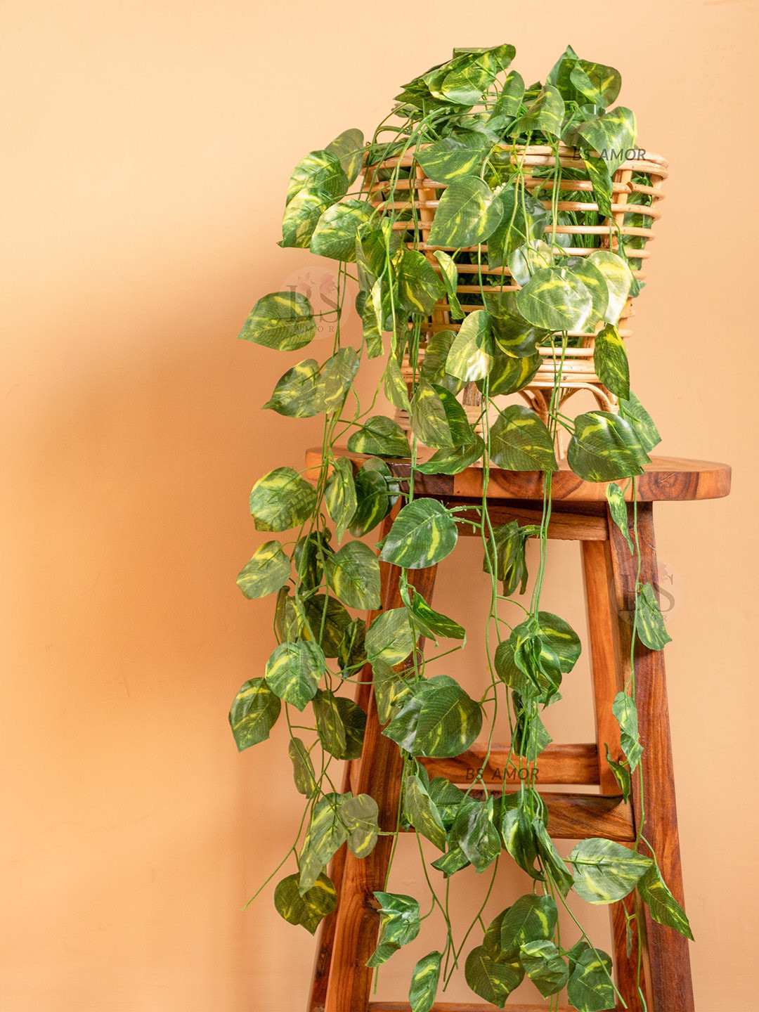 BS AMOR Green Set Of 10 Strings Artificial Money Plant Creepers With Leaves