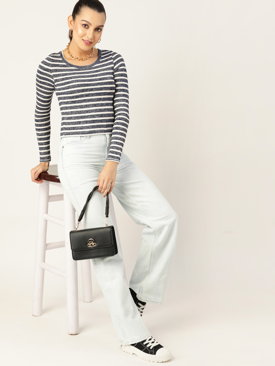 DressBerry Women Striped Crop Top