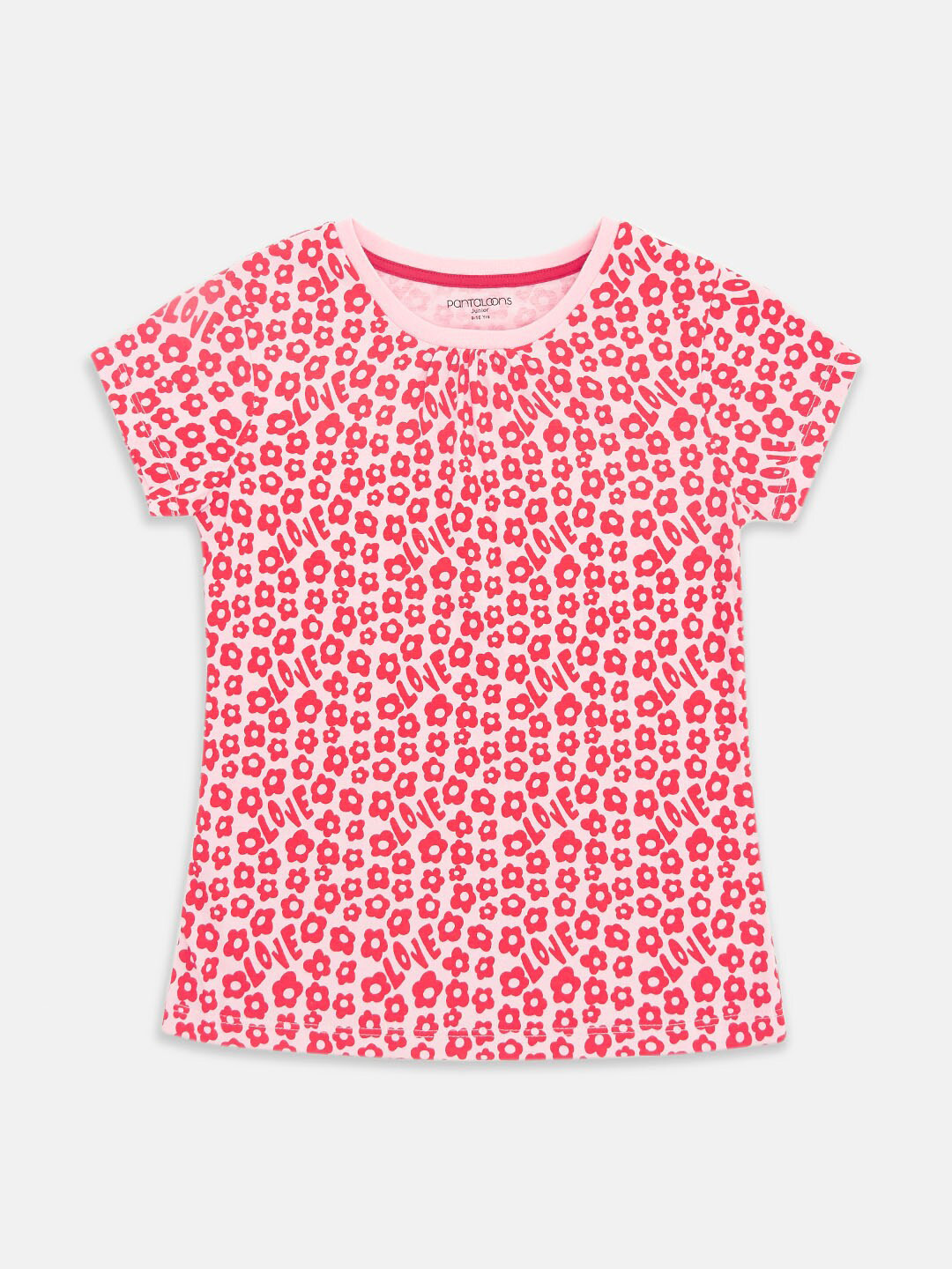 Pantaloons Junior Girls Floral Printed Cotton T-shirt