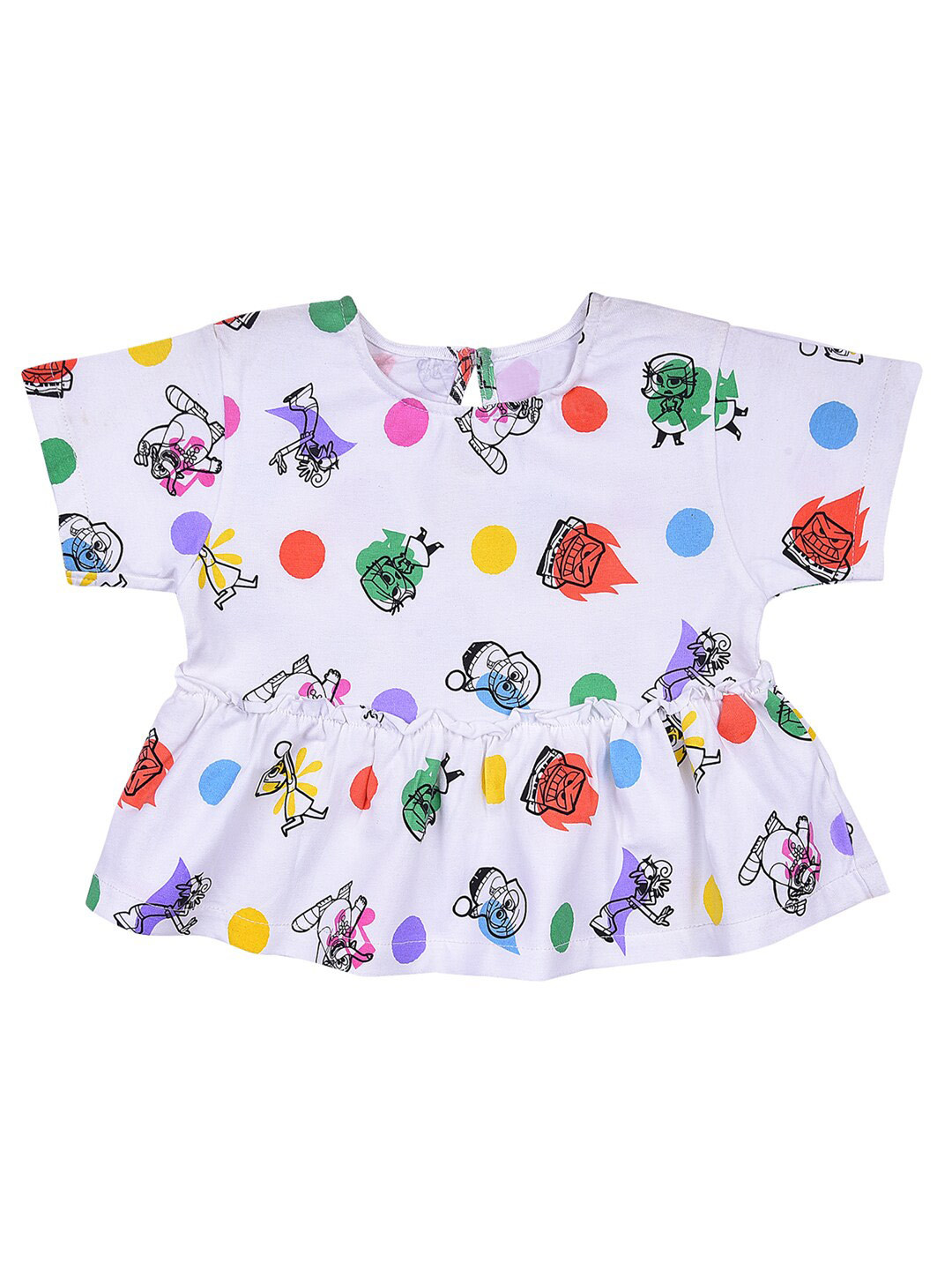 Wish Karo White Pure Cotton Print Top