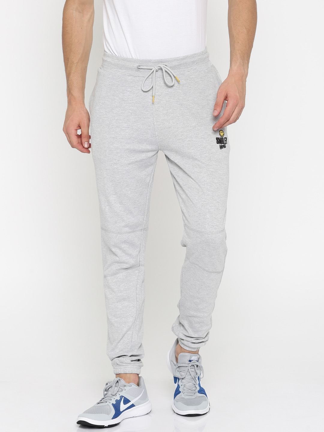 Buy SmileyWorld Grey Melange Slim Fit Track Pants Track Pants for Men 2114125 Myntra