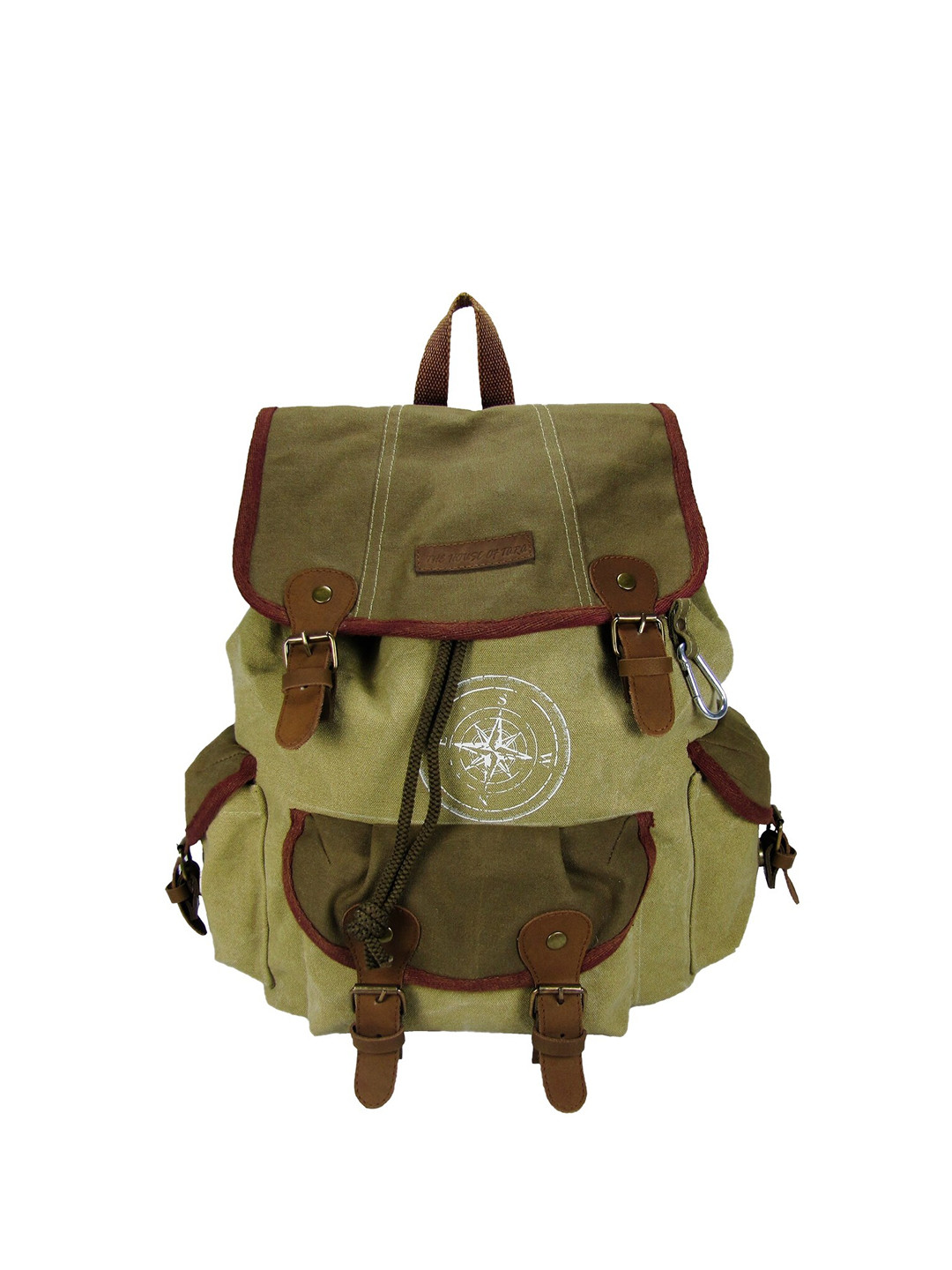 The House of Tara Unisex Beige & Green Backpack