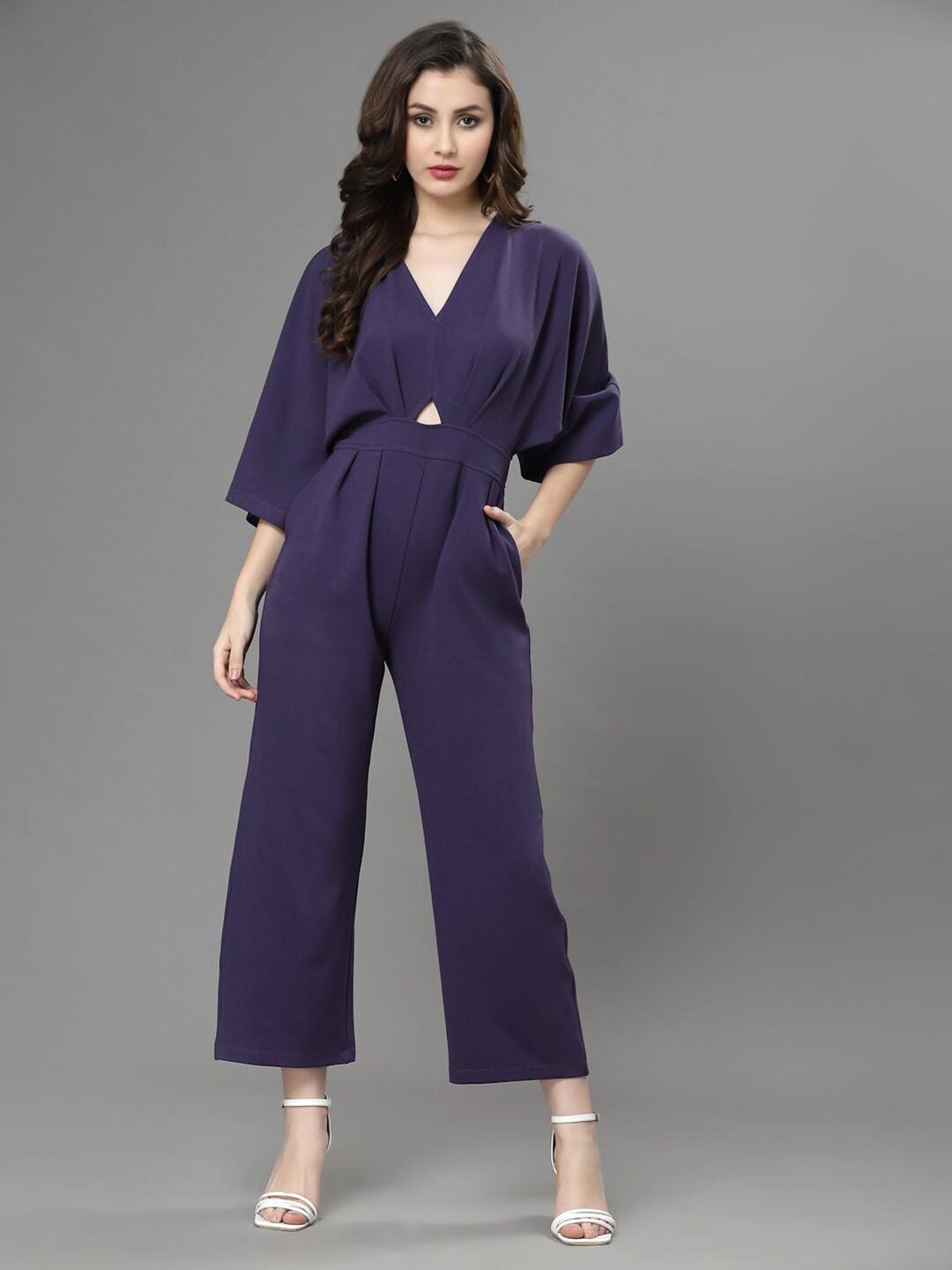 KASSUALLY V-Neck Basic Jumpsuit