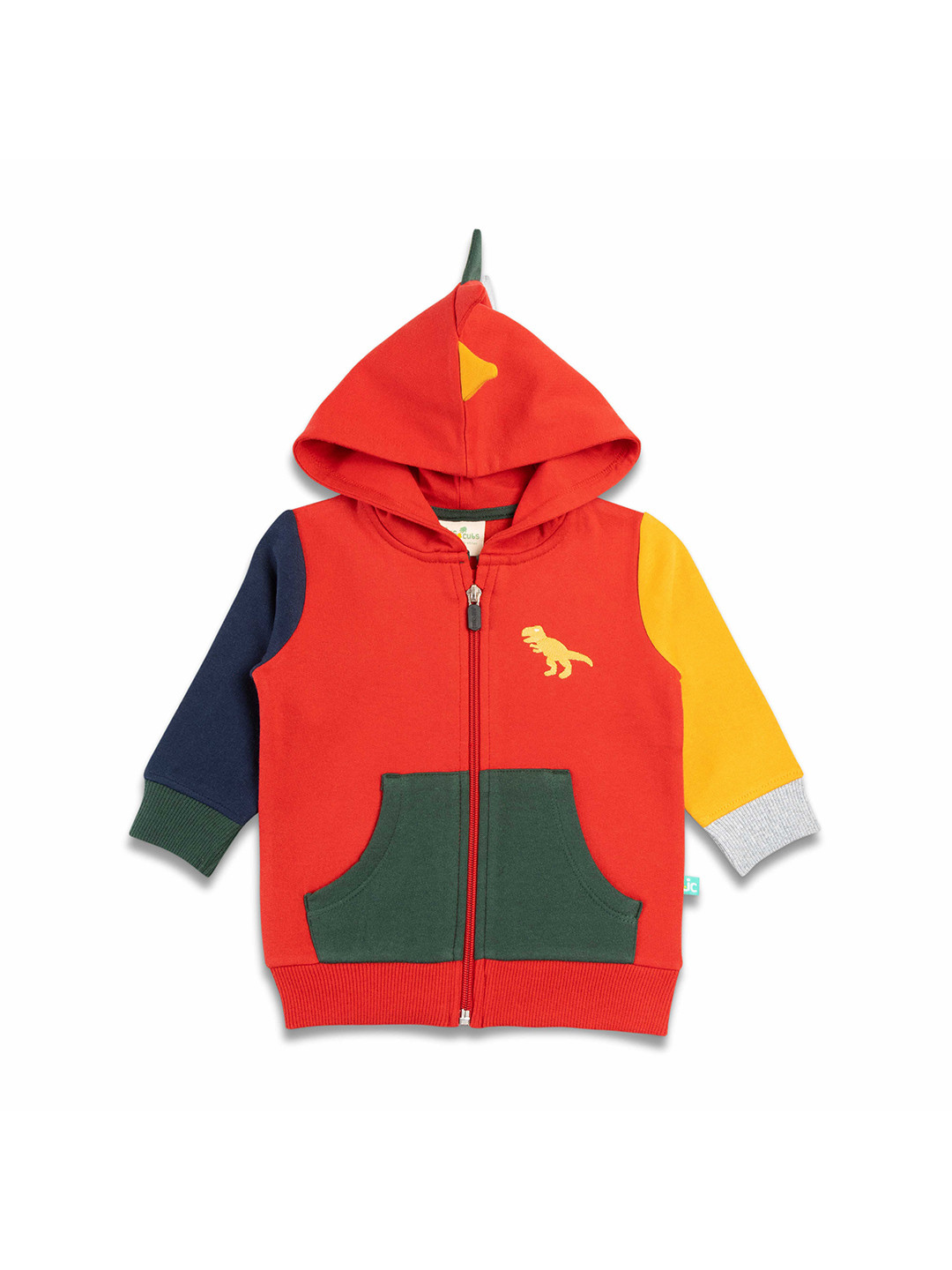 JusCubs Boys Red Cotton Colourblocked Sweatshirt