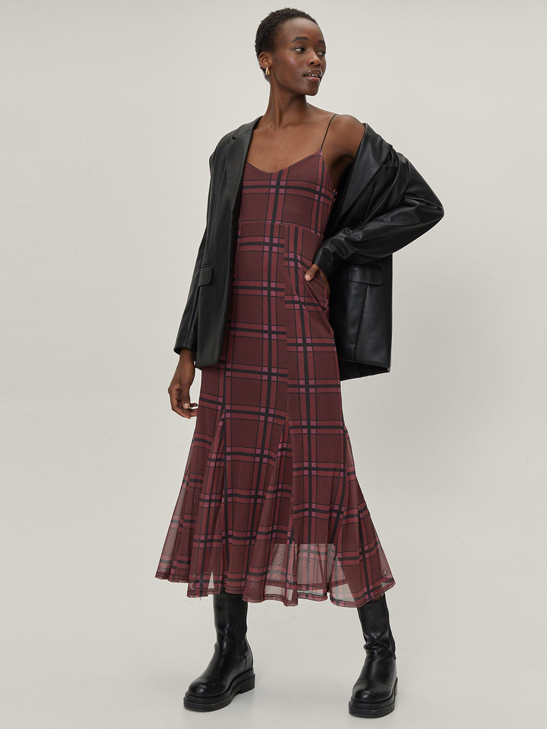 nasty gal burgundy dress