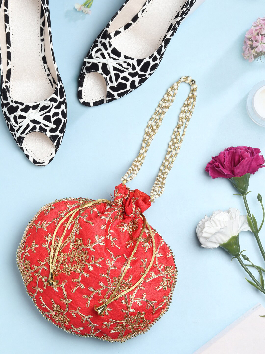 LIKAA Bridal Embroidered Anguri Matka Potli