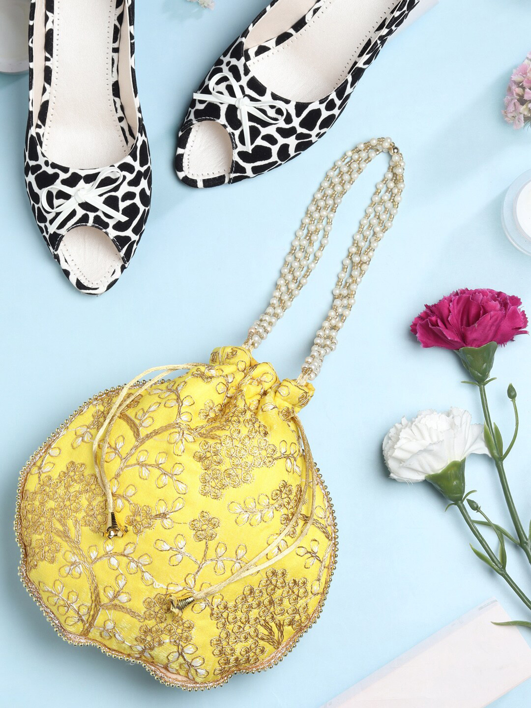 LIKAA Bridal Embroidered Anguri Matka Potli