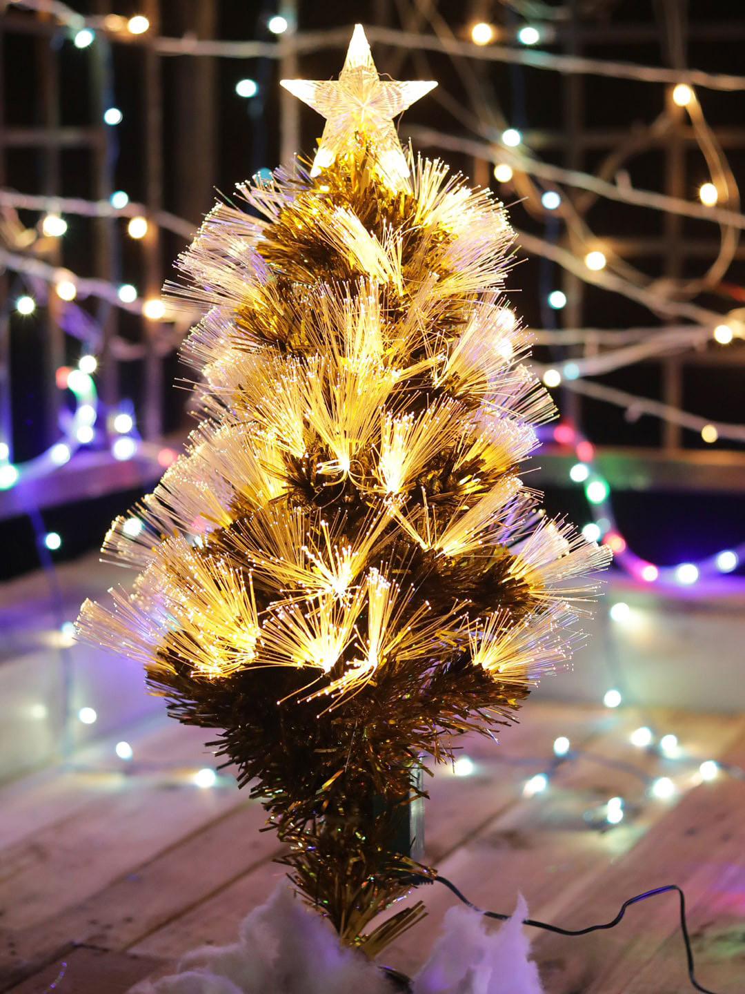 Aapno Rajasthan Gold Toned Glowing Decorative Christmas Tree