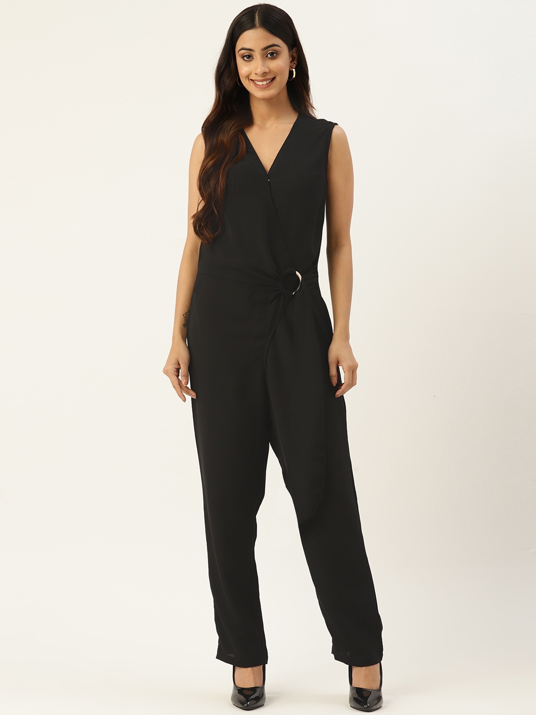 Black best sale jumpsuit myntra