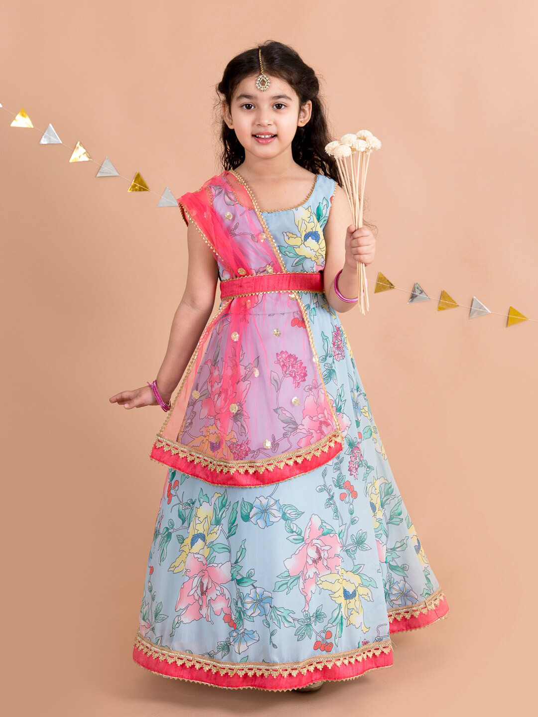 pspeaches Blue Floral Printed Maxi Dress