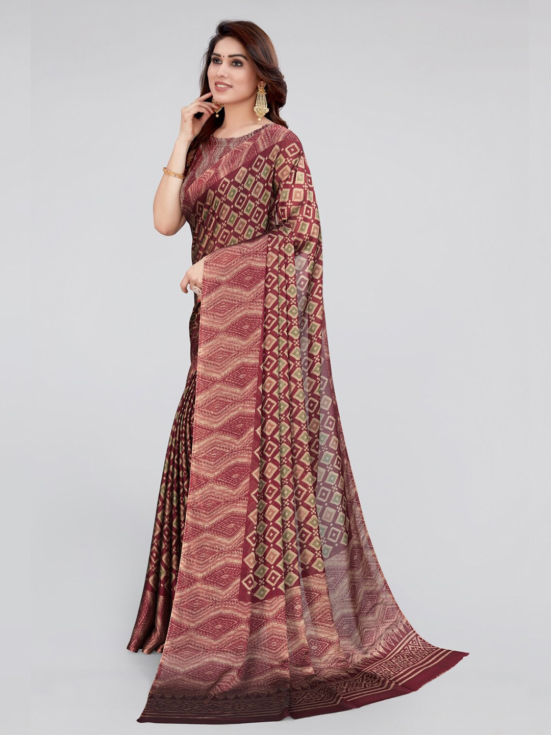 KALINI Printed Chiffon Saree