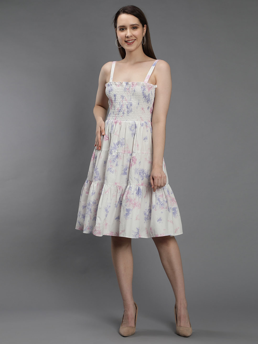 Amagyaa Floral Fit and Flare Pure Cotton Dress
