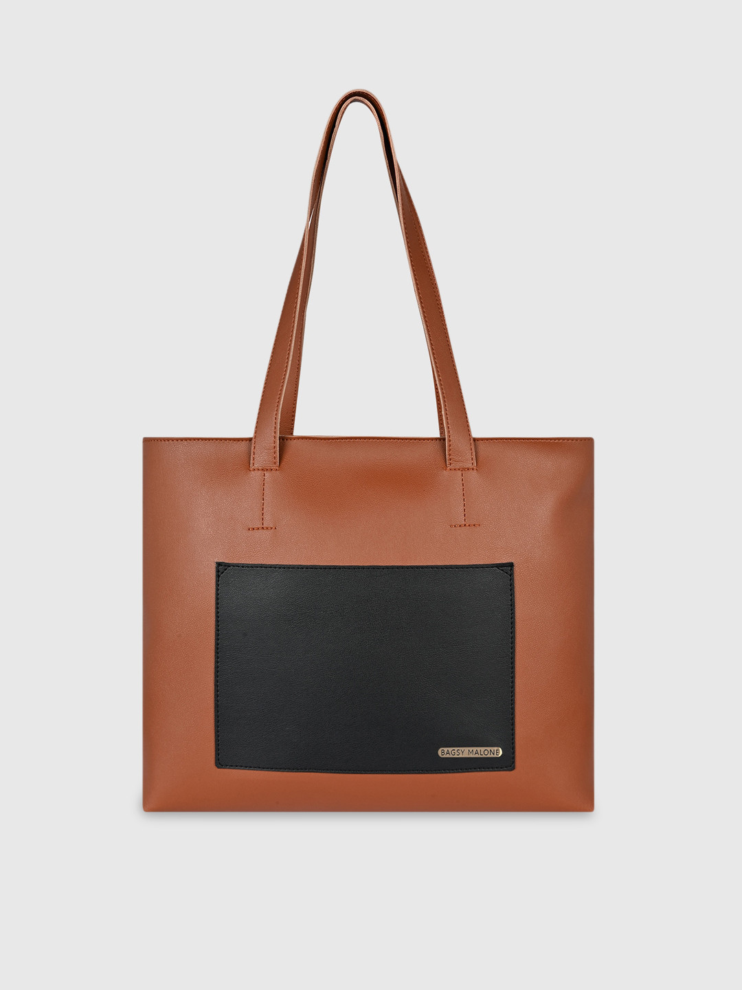 Bagsy Malone Colourblocked Structured Shoulder Bag with Applique