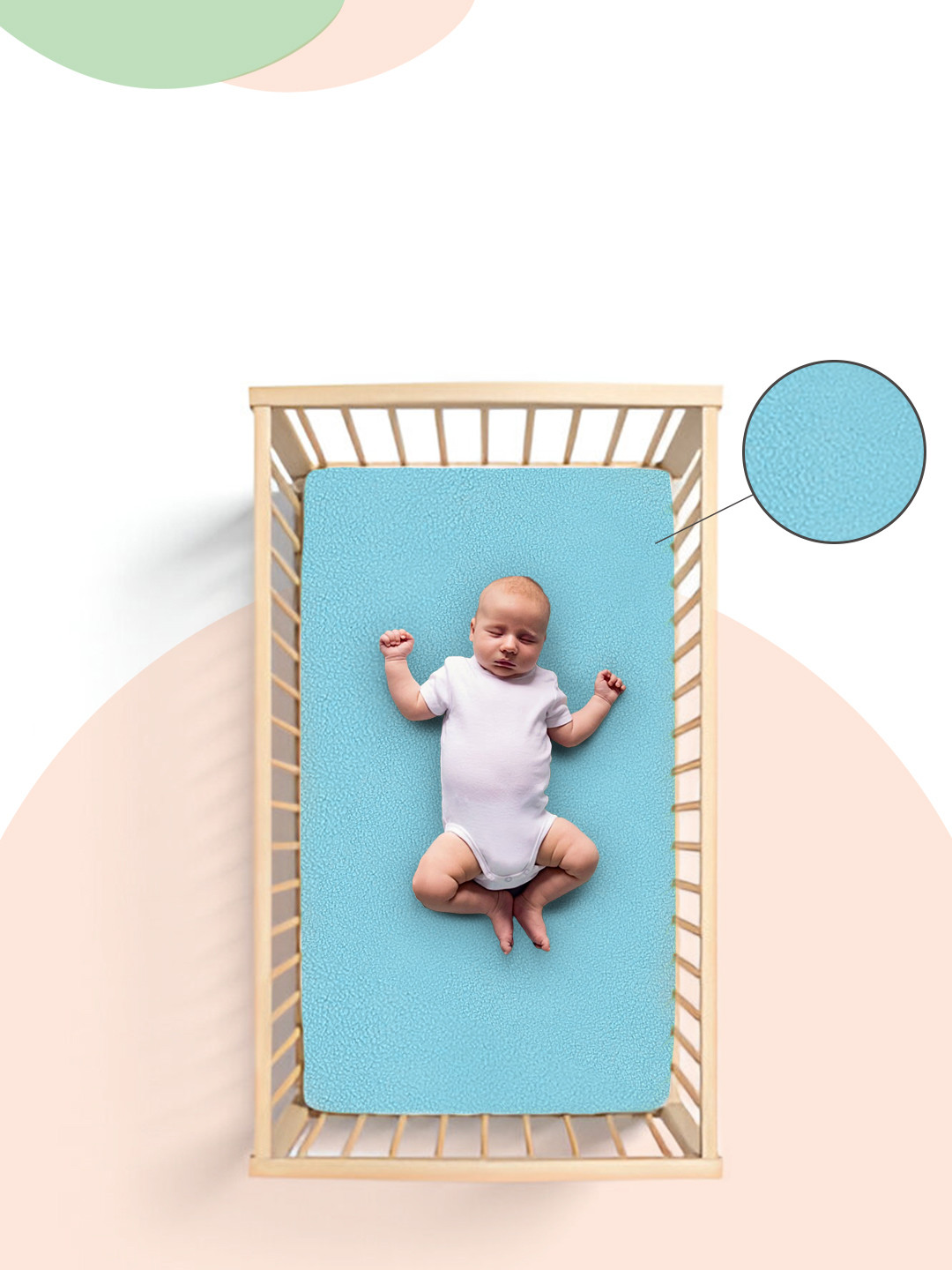 OyO Baby Sea Blue Waterproof & Baby Dry Sheet Polycotton Mattress Protector