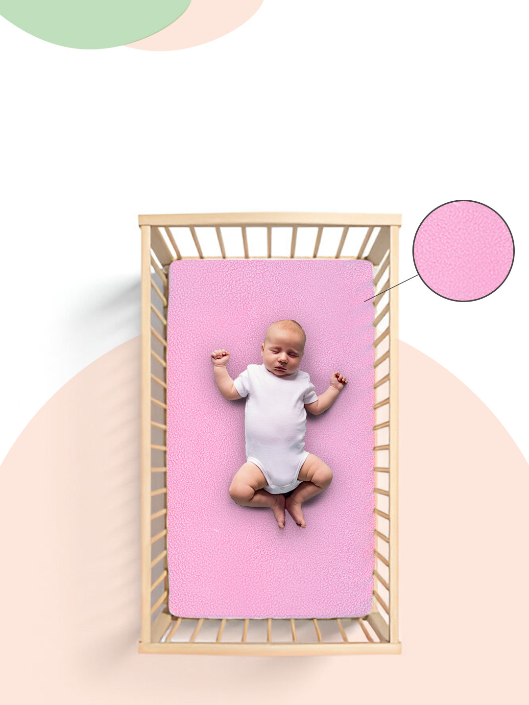 OyO Baby Pink Waterproof & Baby Dry Sheet Polycotton Mattress Protector