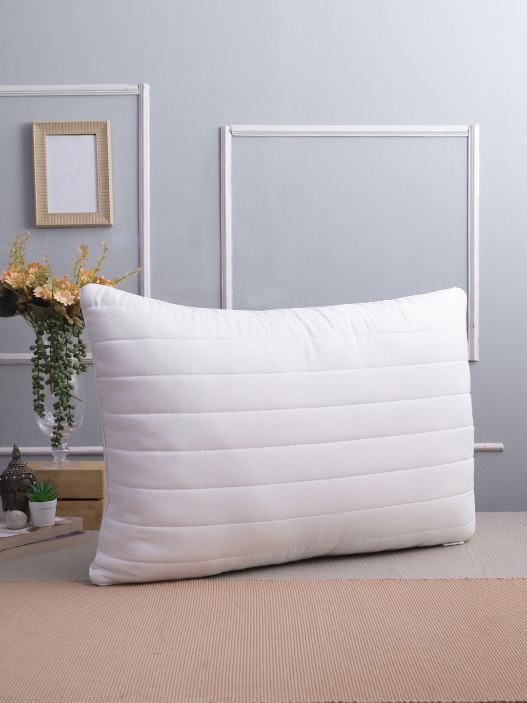 Featherlite White Solid Polyester Soft Memory Foam Sleep Pillow-68.58 x 45.72 cm