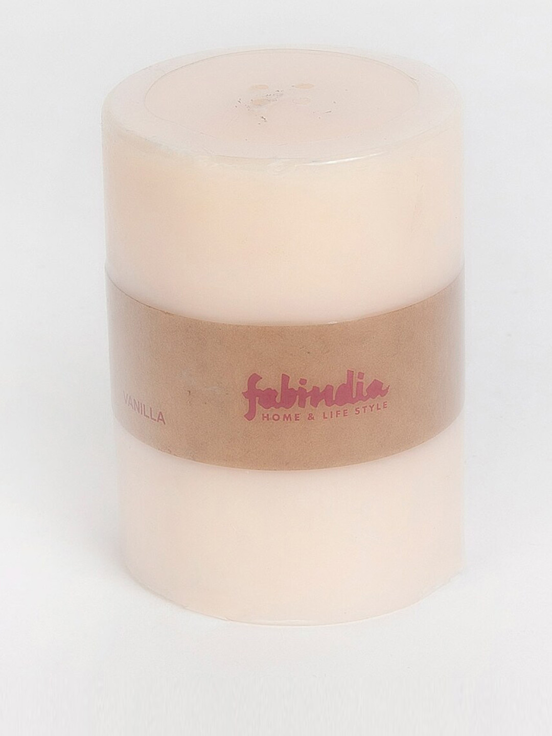 Fabindia Scented 1 Wick Vanilla Solid Geometric Regular Pillar Candles