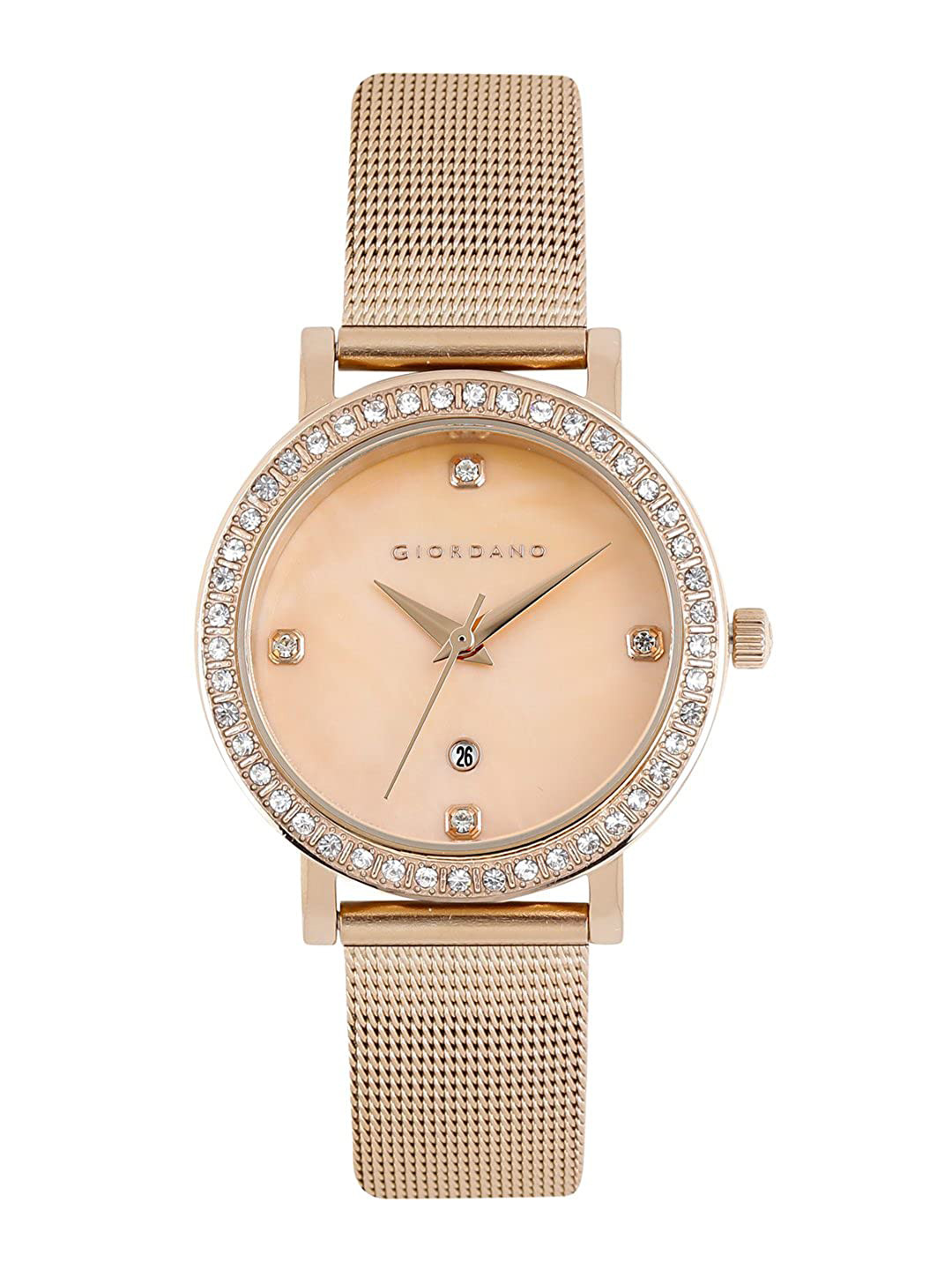 GIORDANO Women Embellished Dial Bracelet Style Straps Analogue Watch GZ-60025-55