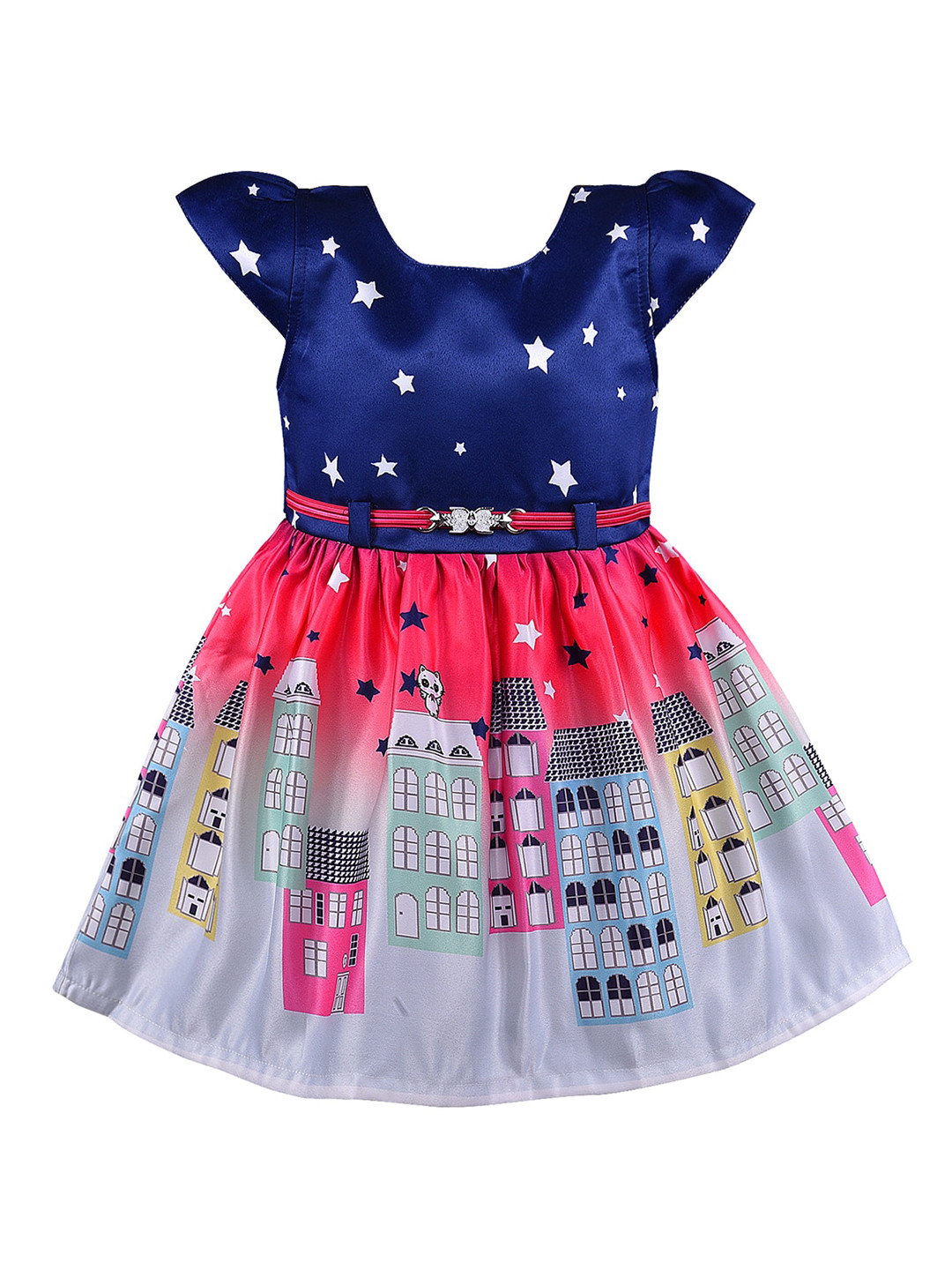 Wish Karo Fit and Flare Satin Dress