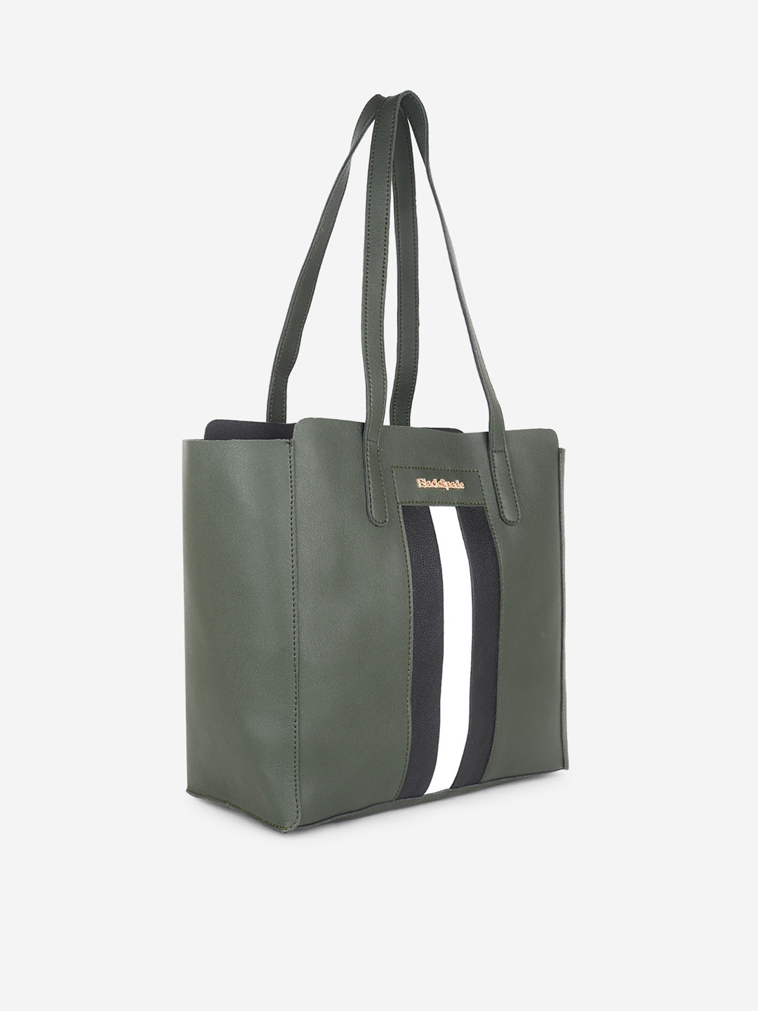 Black Spade Colourblocked PU Structured Handheld Bag