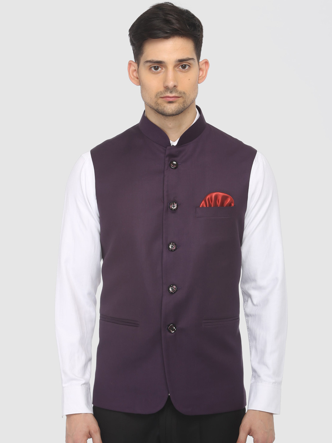 FAVOROSKI Woven Slim-Fit Nehru Jacket