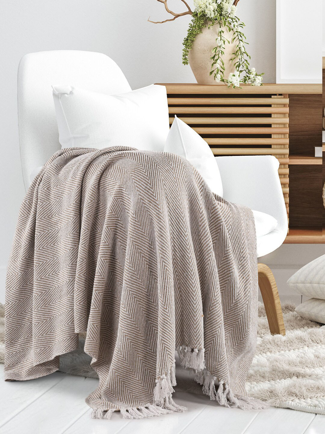 SASHAA WORLD Self-Design Cotton Throws